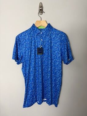 NEW Fernando Pena Men’s Performance Sport Short Sleeve Polo Shirt Medium 724